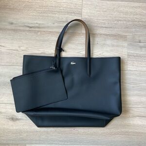 Lacoste Reversible Tote with Pouch EUC